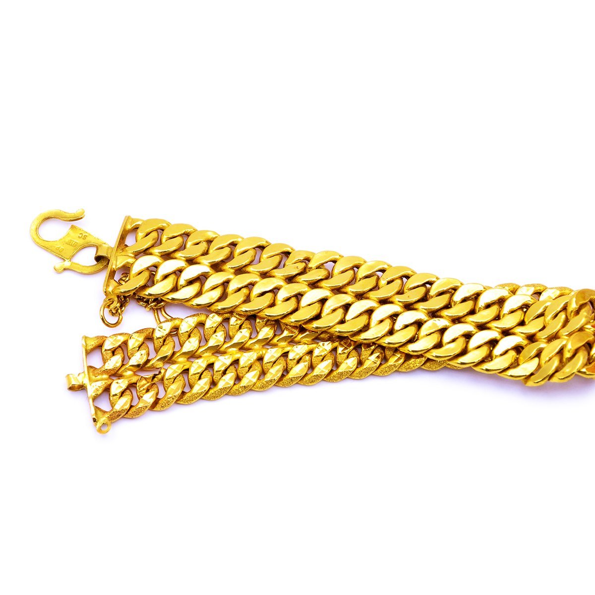 Men's Curb Bracelet — 22K gold Bangles & Bracelets, front view