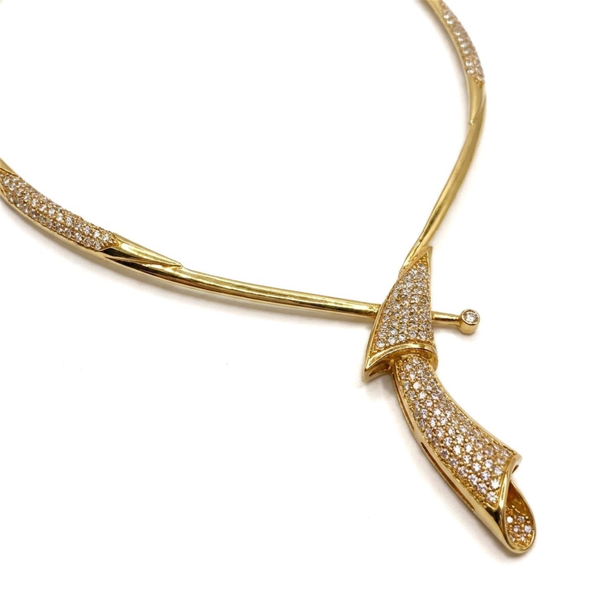 Pave Ribbon Necklace — alternate view