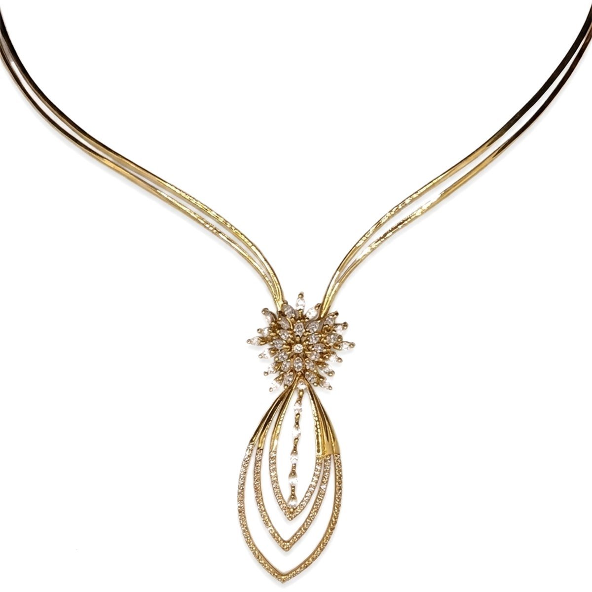 Starburst Drop Necklace — 22K gold Necklaces & Chains, front view