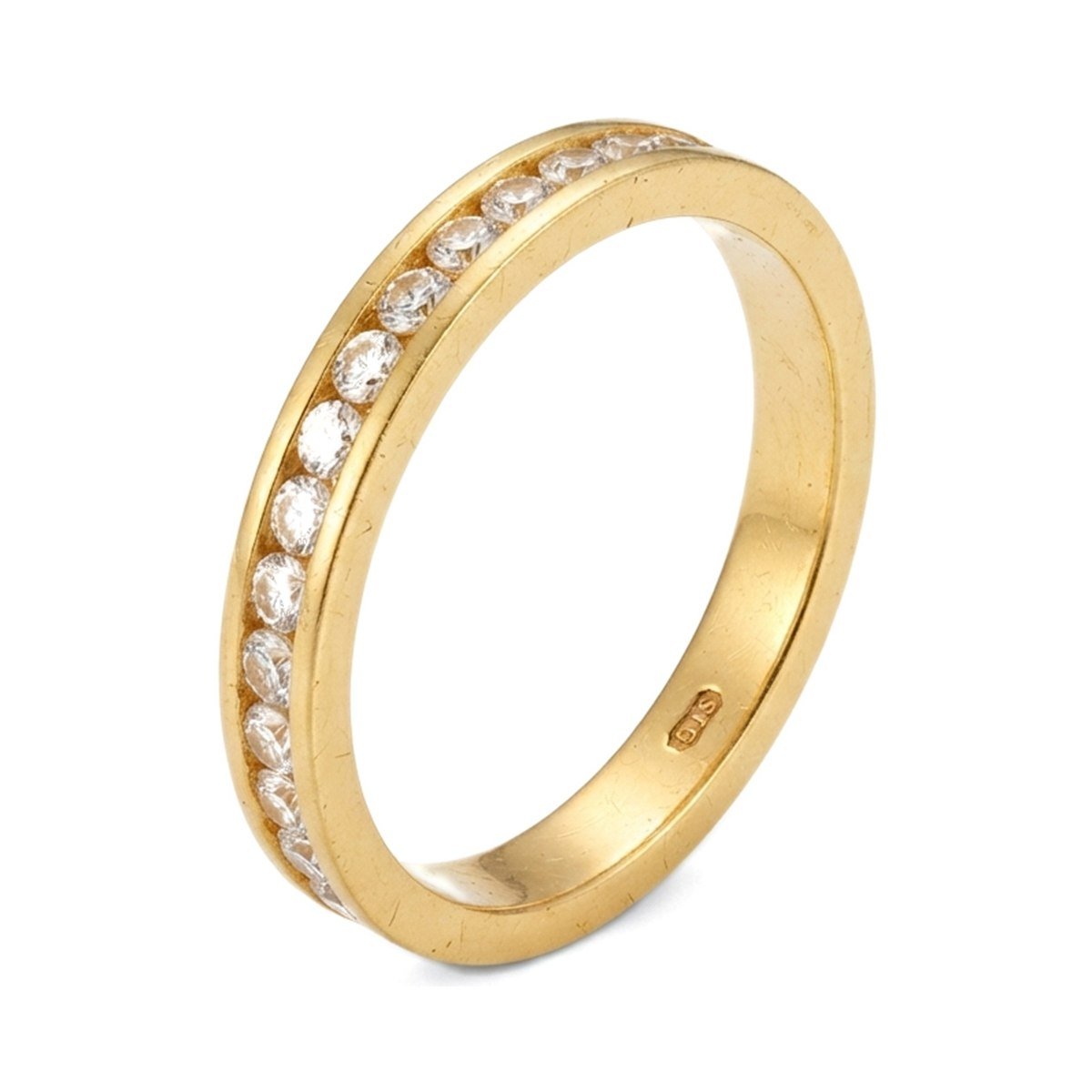 Channel-Set Eternity Band — 22K gold Rings, front view