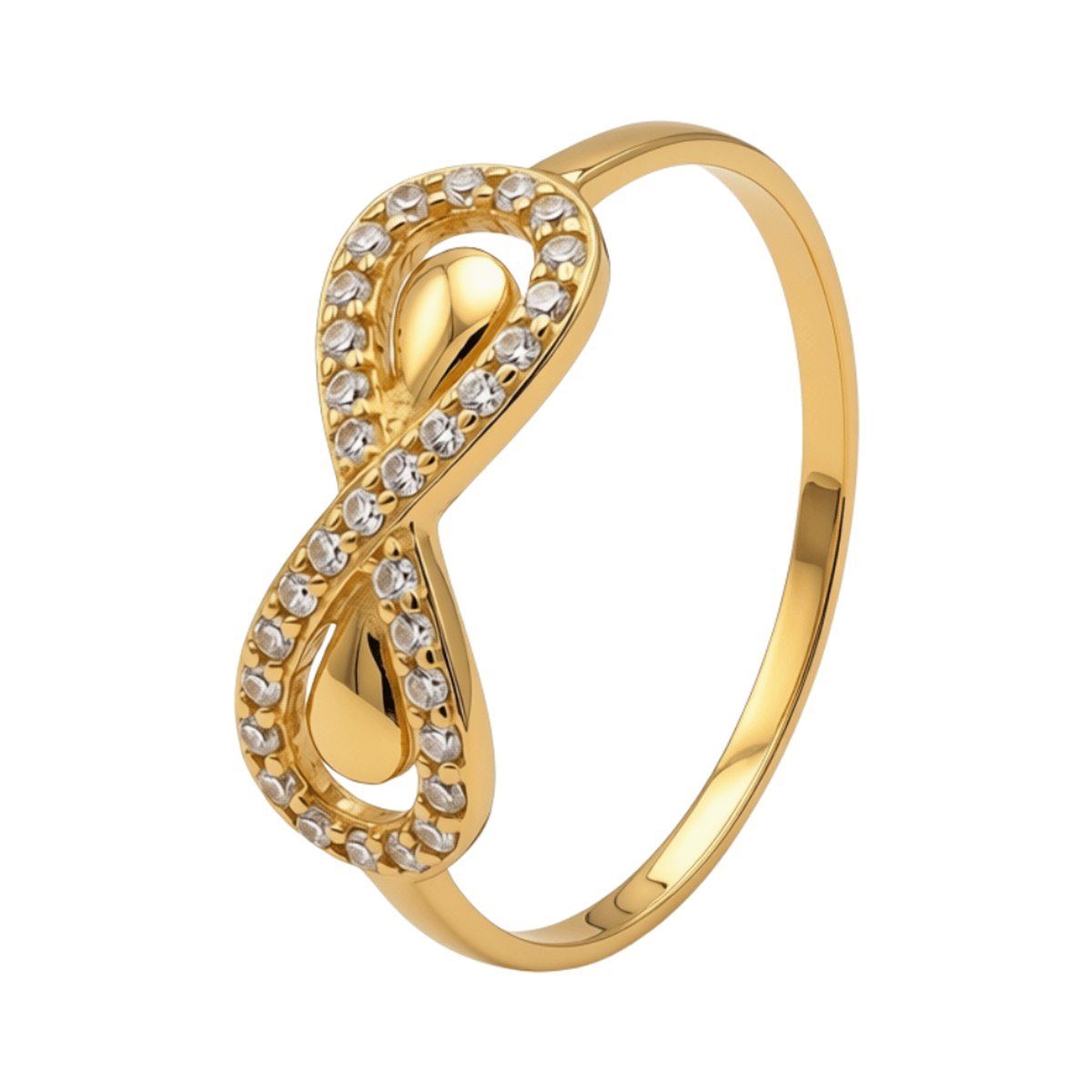 Pavé infinity ring in 22K gold