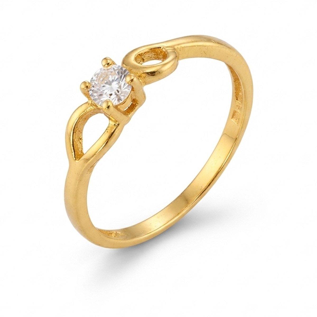 Twin Loop Solitaire Ring — detail view