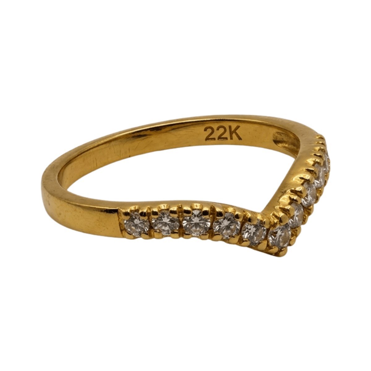 Pavé Wishbone Ring — detail view